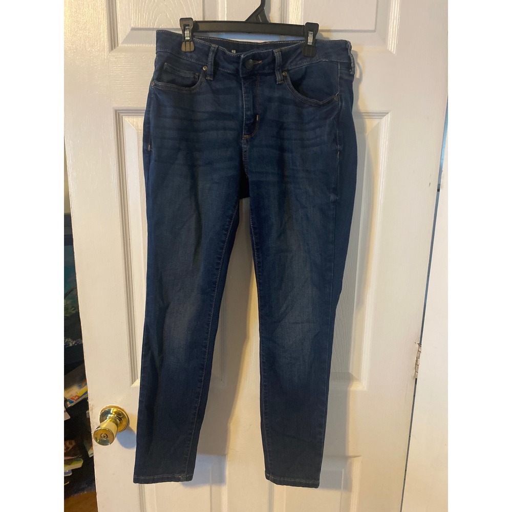 Sonoma Goods For Life Womens Skinny Jeans Dark Wash Denim Size 6S Blue Mid Rise